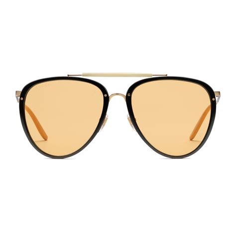 gucci gold aviator|black aviator sunglasses Gucci.